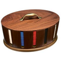 Walnut Ellipse Carousel w/ 300 Poker Chips